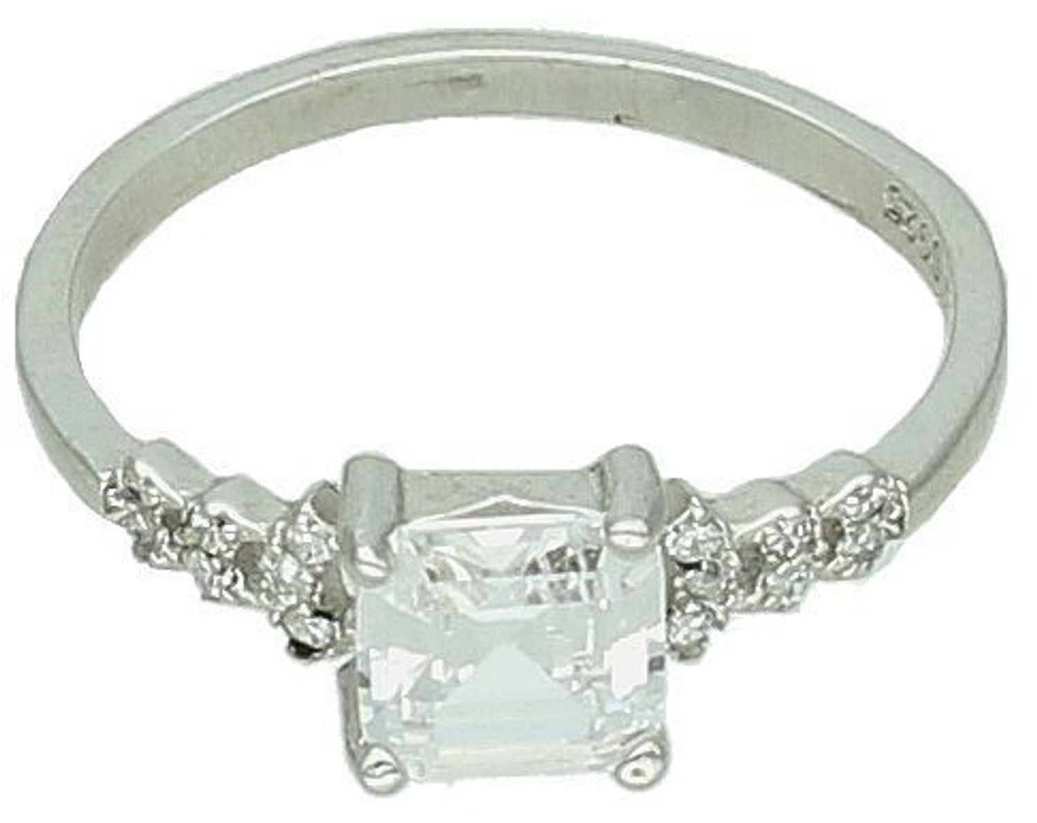 Srebrny pierścionek damski 925 zaręczynowy kwadratowa biała cyrkonia rozmiar 14 P 1688. Srebrny pierścionek damski. Srebrny pierścionek z cyrkonią. Pierścionek srebrny damski na prezent. Srebrny pierścionek dla ukochanej.1.jpg